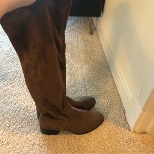 Zara over the knee vegan suede boots!